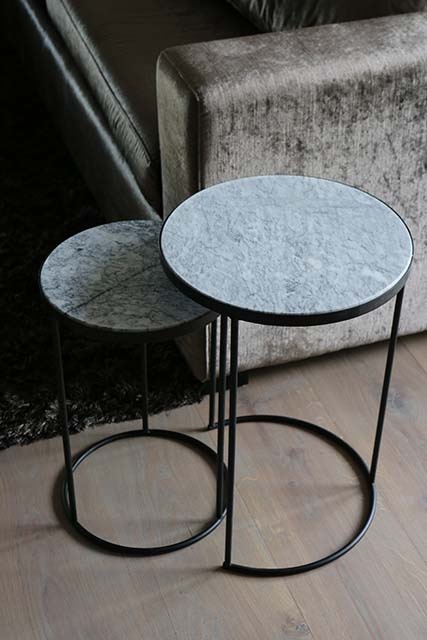 Marmeren bijzettafel set