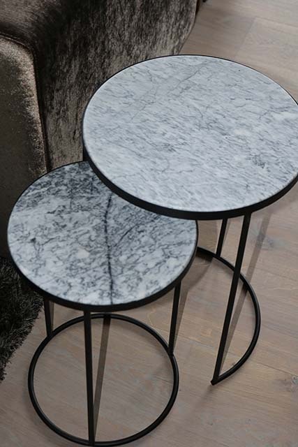 Marmeren bijzettafel set
