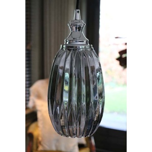 Smoked glass lamp ovaal