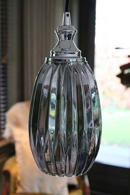 Smoked glass lamp ovaal