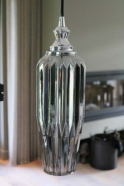 Smoked glass lamp groot