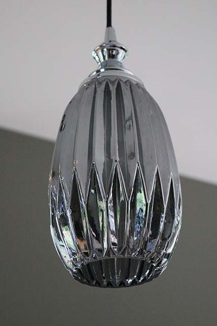 Smoked glass lamp ovaal
