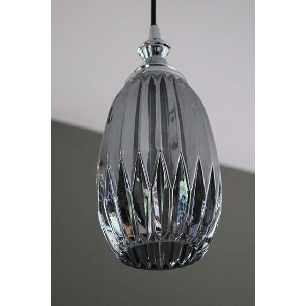 Smoked glass lamp ovaal