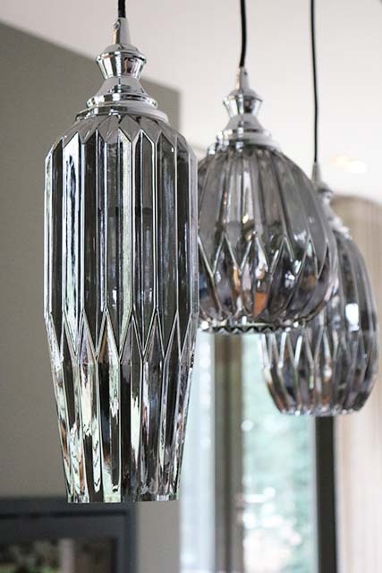 Smoked glass lamp groot
