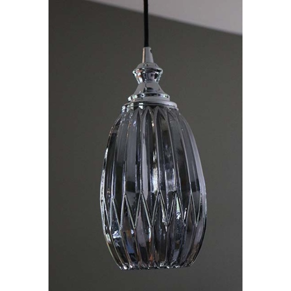 Smoked glass lamp ovaal