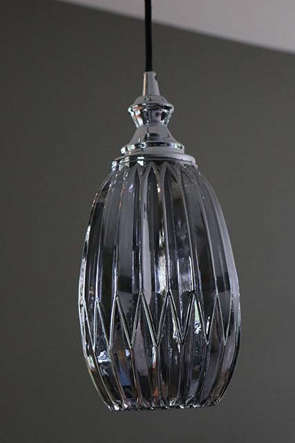 Smoked glass lamp ovaal