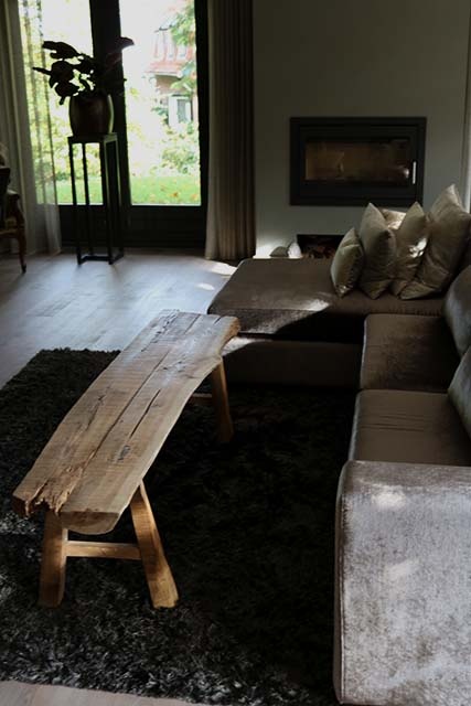 Houten boomstam bank