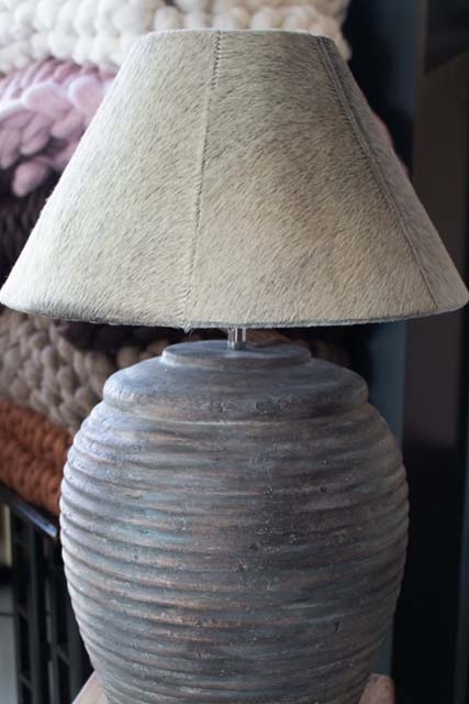 Leren lampenkap