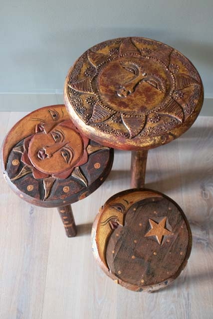 Houten krukjes Bali