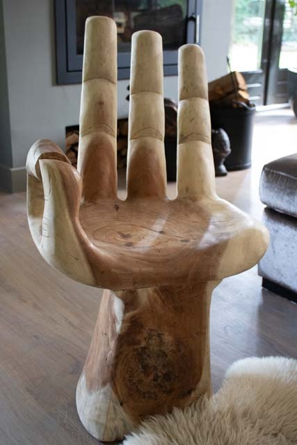 Hand stoel hout
